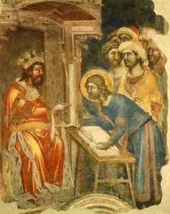 Verhalen van Jozef en zijn broers, door Ridolfo Guariento of Guariento van Arpo (actief van 1338 tot 1370), fresco, Galileïsche Academie van Wetenschap, Literatuur en Kunst, voorheen Patavina, Padua, Italië