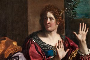 Amnon en Tamar (detail) door Guercino