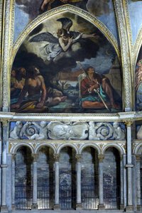 Fresco met de annunciatie aan de herders