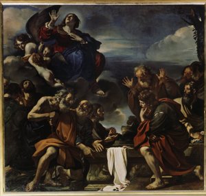 De tenhemelopneming van de Maagd door Guercino
