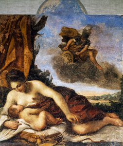 Venus voedt Liefde door Guercino