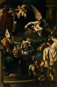 Sint Willem van Aquitanië ontvangt de pij door Guercino