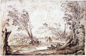 Landschap, 17e eeuw door Guercino
