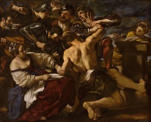 Simson gevangen door de Filistijnen door Guercino