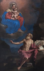 De Maagd en het Kind verschijnen aan de Heilige Hiëronymus door Guercino