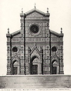 Ontwerp voor de gevel van Santa Maria del Fiore of Duomo in Florence door Guglielmo Petersen