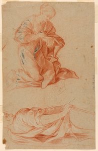 Studies van de Maagd Maria en een staande man door Gugliemo Cortese