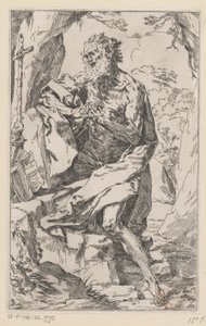 De heilige Hieronymus in de wildernis door Guido Reni
