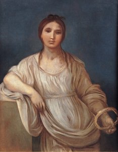 Portret van een meisje met een kroon door Guido Reni