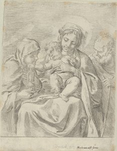 De Heilige Familie met Sint Clara, 1590-1600 door Guido Reni