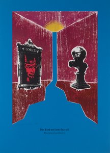 Het kind met de spiegel, Aldus sprak Zarathustra, 2024 (houtsnede en zeefdruk)