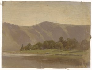 Rivier aan de voet van een gebergte door Guillaume Anne van der Brugghen