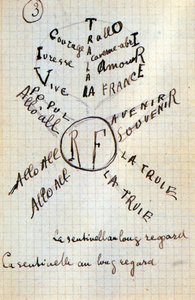 Calligram door Guillaume Apollinaire - in 