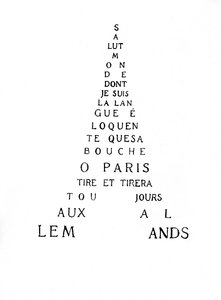 Calligram van de Eiffeltoren