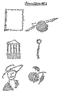 Calligram, gedicht, 9 februari 1915
