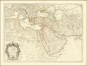 1701 kaart - Kaart van Turkije, Arabië en Perzië door Guillaume Delisle