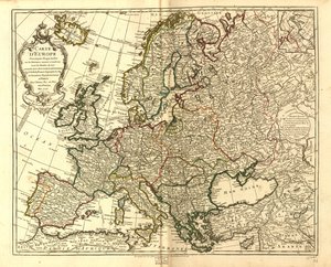 Kaart van Europa. LOC 97683588 door Guillaume Delisle