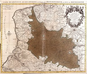 Kaart van Artois (Pas de Calais, Frankrijk)