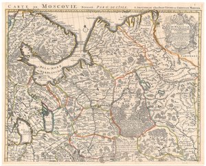 Kaart van Muscovy door Guillaume Delisle