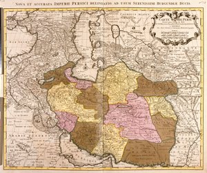 Kaart van Perzië (ets)