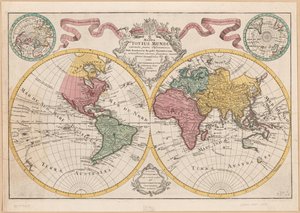 Mappa totius mundi - adornata juxta observationes dnn. academiae regalis scientiarum et nonnullorum aliorum secundum annotationes recentissimas LOC 2017585675 door Guillaume Delisle