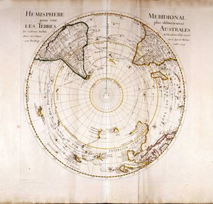 Zicht op de Zuidpool (Antarctische) pool Atlas door Guillaume Delisle (1675-1726), geograaf door Guillaume Delisle
