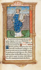 Gedrukt Getijdenboek (Gebruik van Rome): fol. 101r, St. Laurentius