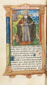 Getijdenboek (Gebruik van Rome): fol. 104v, St. Antonius Abt door Guillaume Le Rouge