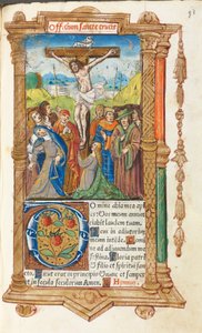 Gedrukt getijdenboek (Gebruik van Rome): fol. 55r, de kruisiging