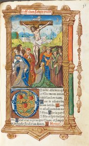 Gedrukt getijdenboek (gebruik van Rome): fol. 55r, De Kruisiging door Guillaume Le Rouge