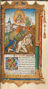 Gedrukt getijdenboek (gebruik van Rome): fol, 78r, Job door Guillaume Le Rouge