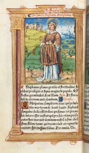 Gedrukt Getijdenboek Gebruik van Rome: fol. 100v, St. Stefanus, 1510