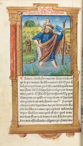 Gedrukt Getijdenboek Gebruik van Rome: fol. 101v, St. Christoffel, 1510