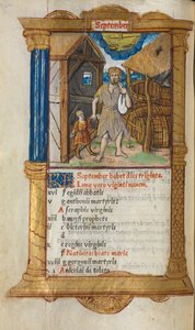 Gedrukt Getijdenboek Gebruik van Rome: fol. 10v, september kalenderillustratie, 1510