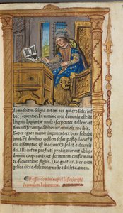Gedrukt Getijdenboek Gebruik van Rome: fol. 20r, St. Marcus door Guillaume Le Rouge