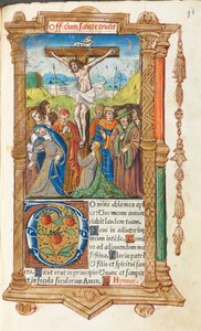 Gedrukt getijdenboek Gebruik van Rome: fol. 55r, De kruisiging, 1510