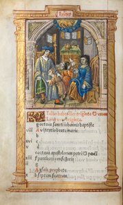 Gedrukt Getijdenboek Gebruik van Rome: fol. 8v, juli kalenderillustratie, 1510