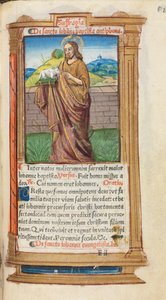 Gedrukt Getijdenboek Gebruik van Rome: fol. 98r, St. Johannes de Doper, 1510 door Guillaume Le Rouge