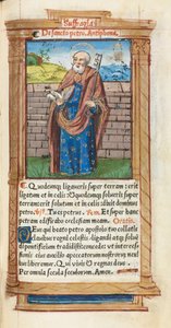Gedrukt Getijdenboek Gebruik van Rome: fol. 99r, St. Peter, 1510 door Guillaume Le Rouge
