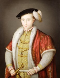 Edward VI met de ketting van de Orde van de Kousenband, naar het portret in de collectie van H.M. Koningin Elizabeth II, c.1600