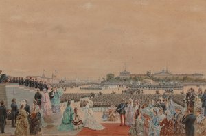 De plechtige dienst ter gelegenheid van het tweehonderdjarig bestaan van Peter I, op het Senaatsplein..., 30 mei 1872