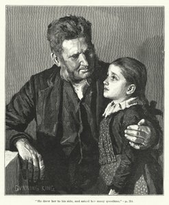 "Hij trok haar naar zich toe en stelde haar veel vragen" (gravure) door Gunning (after) King