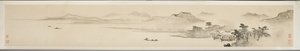 Landschap met visser en gedicht (inkt op papier) door Guo Xu Guo Xu