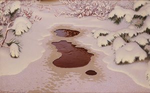 Lente in de winter door Gustaf Fjaestad