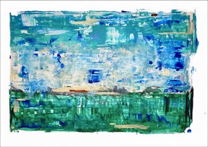 Rustige blauwgroene horizon door Gustaf Tidholm
