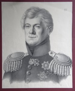 Portret van Prins Dmitriy Vladimirovich Golitsyn 1771-1844, 1820s door Gustav Adolf Hippius