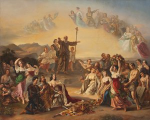 De heilige Severin zegent het land Oostenrijk