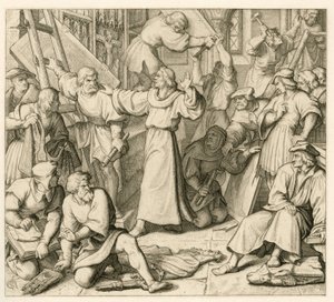 Maarten Luther tegen het iconoclasme door Gustav Ferdinand Leopold Konig