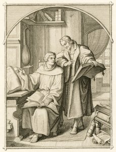 Maarten Luther en Philipp Melanchthon (Philippe, Philippus Melanchthon) door Gustav Ferdinand Leopold Konig