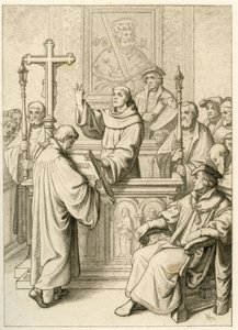 Maarten Luther promoveert tot doctor in de Heilige Schrift door Gustav Ferdinand Leopold Konig